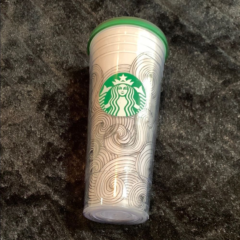 RETRO STARBUCKS INK WAVES Logo Coffee Cup Venti TUMBLER 24 oz Green 2012